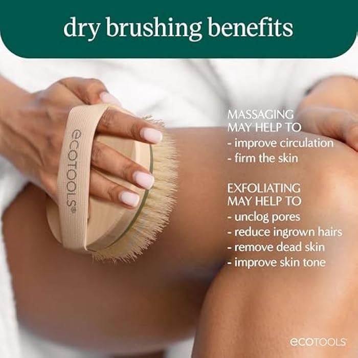 EcoTools Dry Body Brush, For Post Shower & Bath Skincare Routine, Removes Dirt & Promotes Blood Circulation, Helps Reduce Appearance of Cellulite, Eco-Friendly, Vegan & Cruelty-Free, 1 Count - Image 3